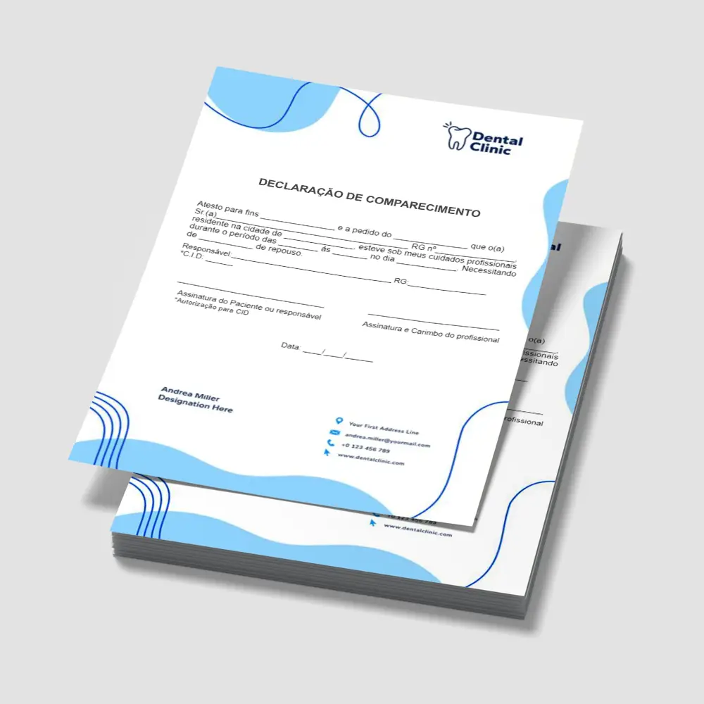 Bloco Declaração de Comparecimento